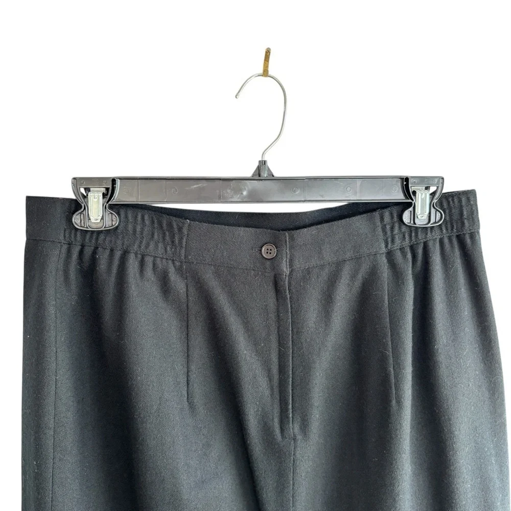Sag Harbor Black Skirt 100% Wool Size 18W Midi Comfort Elastic In Waist Academia